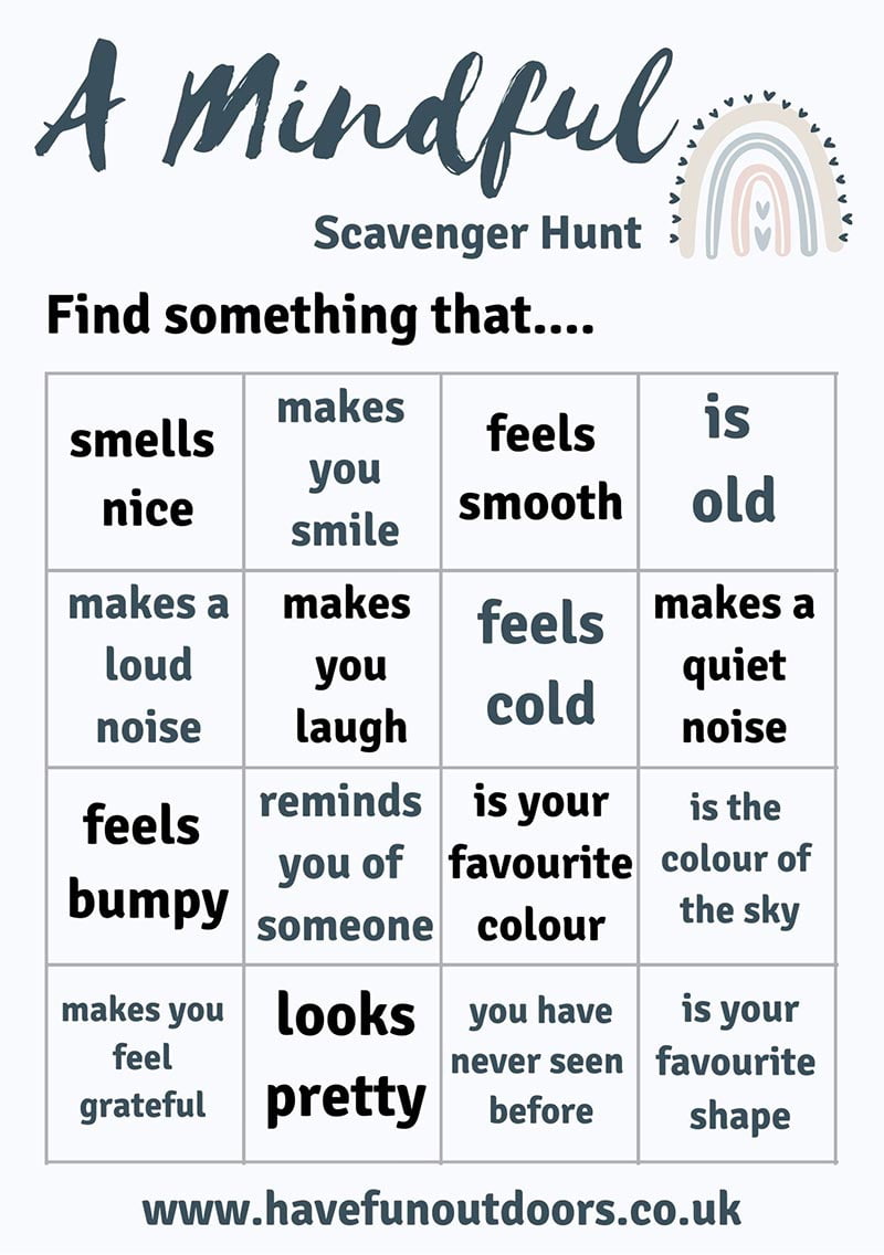 A Mindful Scavenger Hunt Printable