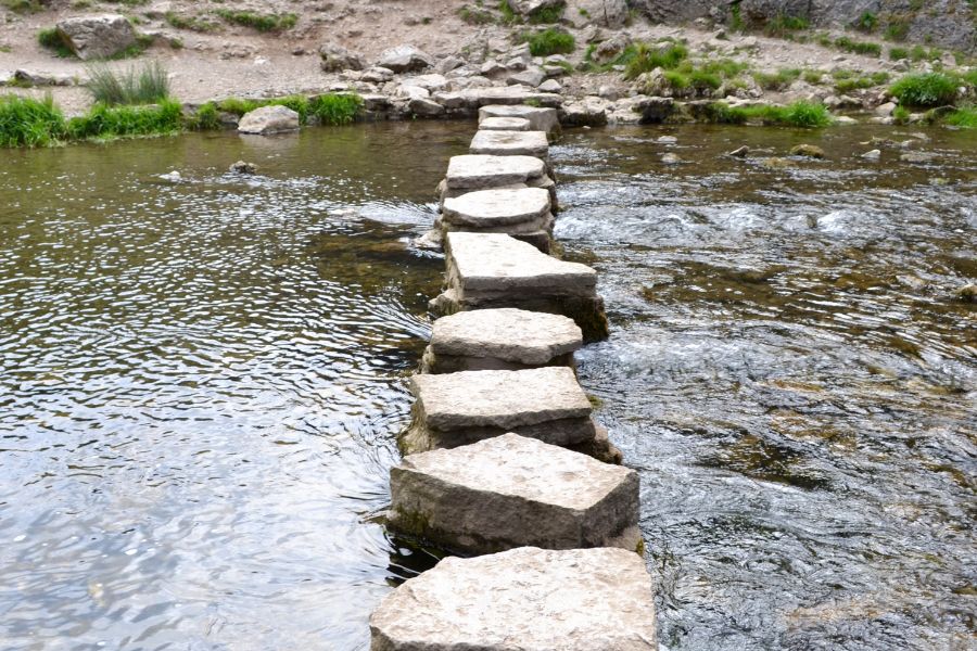 Dovedale stepping stones. Dovedale stepping stones.