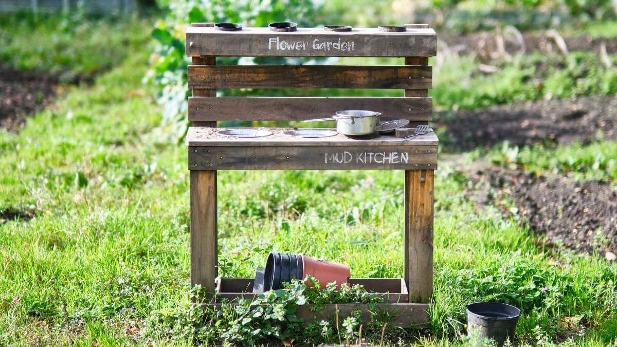 Mud kitchens are a very calming outdoor activity for children