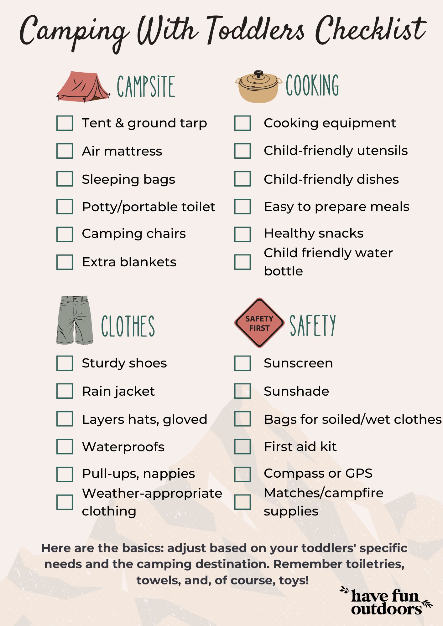 Camping Checklist.